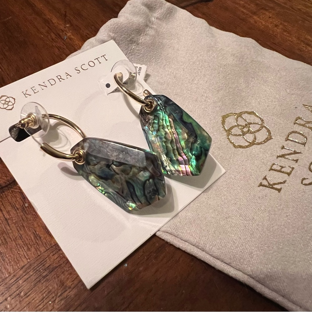 NWT Kendra Scott Gold and Abalone Shell Earrings